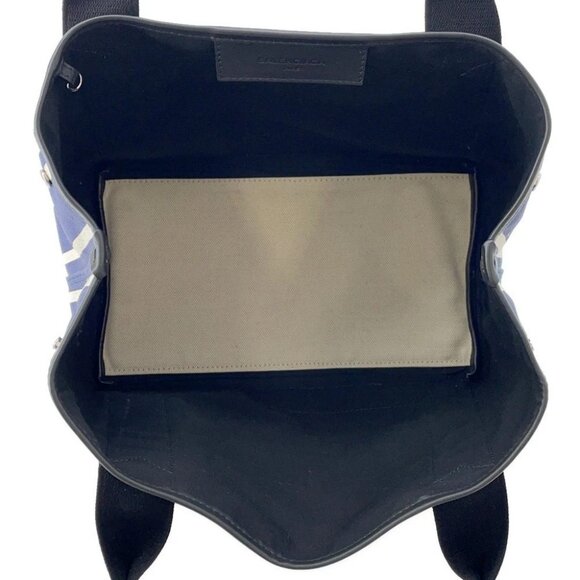 BALENCIAGA Navy Kabas Size S Canvas/Leather Navy 339933 - Picture 5 of 16